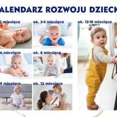 Kalejdoskop rozwoju dziecka: od pierwszych dni, gdy jest niemowlakiem, po pierwsze kroki.