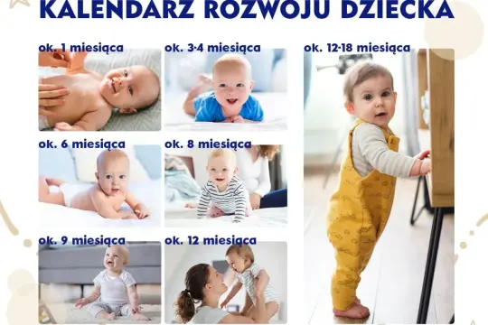 Kalejdoskop rozwoju dziecka: od pierwszych dni, gdy jest niemowlakiem, po pierwsze kroki.