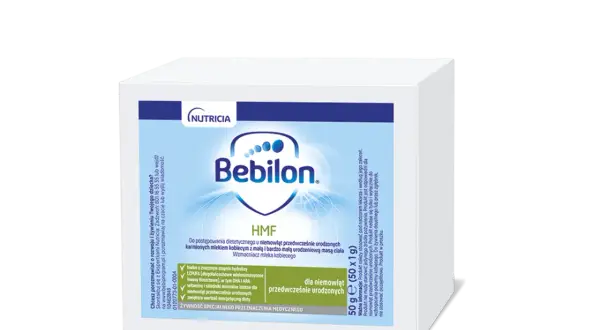 Bebilon HMF, wzmacniacz mleka kobiecego dla niemowląt. Produkt w proszku.