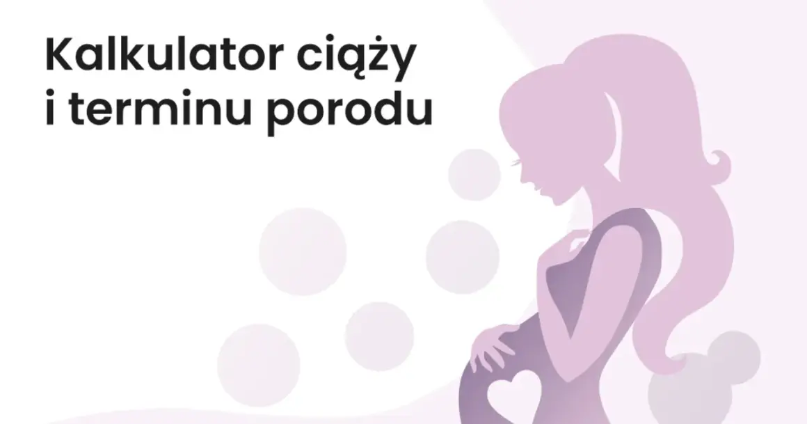 Kalkulator ciąży i terminu porodu. Sylwetka kobiety w ciąży, która trzyma się za brzuch.
